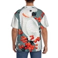 thumbnail image 3 of Honeii Cockatoo Red Berries for Men's Short-Sleeved Button-Up Collared Shirt Featuring A Pocket, Perfect for Beach Vacations, And Travel Adventures.-3X-Large, 3 of 5