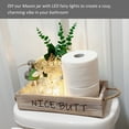 thumbnail image 4 of Farmhouse Wooden Toilet Paper Holder Tray with Mason Jar Soap Dispenser and Flower, Rustic Brown, 4 of 5