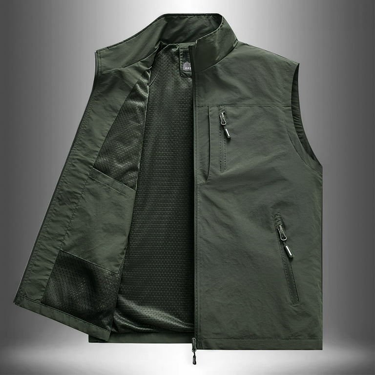 WMTBSRSW Mens Fishing Vest Windproof Lightweight Golf Vest