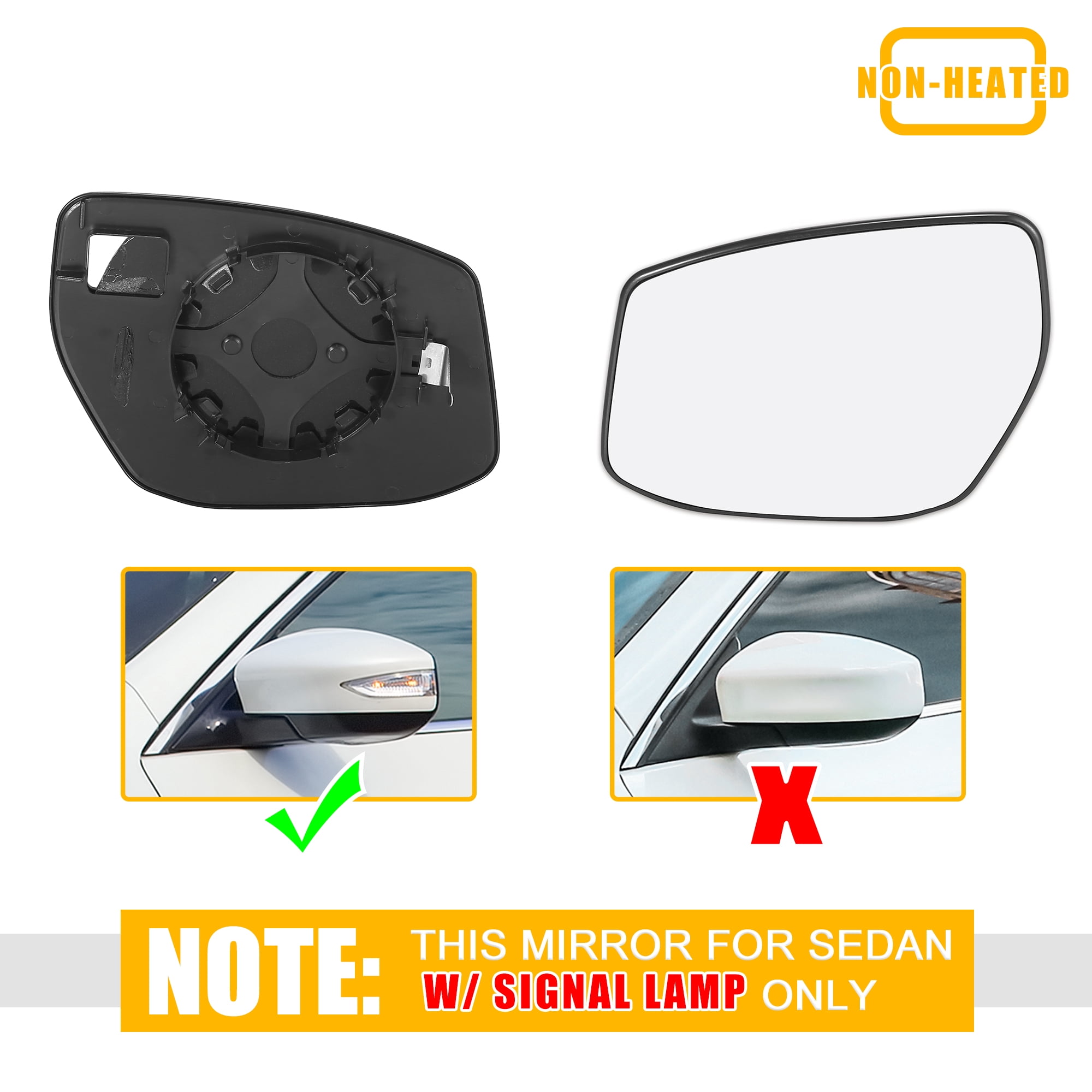 Unique Bargains Left Driver Side Mirror Glass for Nissan Sentra Altima 2013-2018