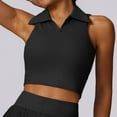 thumbnail image 2 of JIAYUE Women's Tank Tops Solid Color Turndown Collar Sleeveless Athletic Tennis Workout Fitness Cropped For Sports Casual Summer Spring Cozy Female Vest, 2 of 4