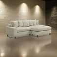 thumbnail image 6 of Lain Sectional Sofa with Reversible Chaise- 6 Throw Pillows- Beige Corduroy, 6 of 6
