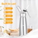 thumbnail image 4 of Batidor de nata de aluminio de 500 ml, dispensador de nata profesional con 3 puntas de plástico diferentes y cepillo de limpieza, 4 of 8