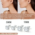 thumbnail image 6 of Bestyle Stud Earrings for Women Square Created Diamond Cartilage Earring Studs Sterling Silver Jewelry for Daughter Niece Girlfriend (7mm, Silver), 6 of 8