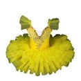 thumbnail image 2 of Girls Ballet Dance Costumes Dresses Size 0-12 Toddlers Kids Trendy Ruffle Sleeve V Neck Tulle-Tutu Color-Block Slim-Fit Performance Dress, 2 of 3
