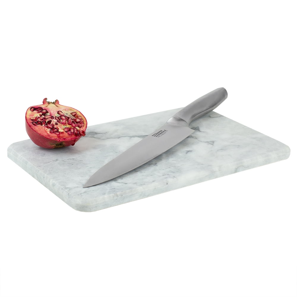 Home Basics MultiPurpose Pastry Marble Cutting Board, White