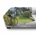 thumbnail image 3 of Nature Soft Flannel Fleece Throw Blanket, Sunny Spring Season Day Pier View in Countryside Rural Cottage Theme Nature Image, Cozy Plush for Indoor and Outdoor Use, 50" x 70", Multicolor, by Ambesonne, 3 of 6