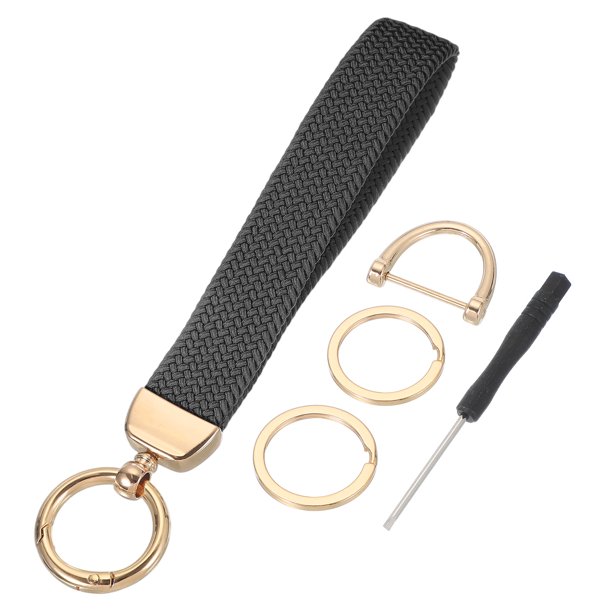 Llavero de muñeca, correa elástica para muñeca para mujeres y hombres, lindo llavero trenzado para llaves de coche, cámara, billetera, identificaciones y tarjetas, gris espacial