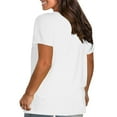 thumbnail image 4 of Giftesty Women's Fashion Plus Size Solid Loose Fit Basic Tees Summer Round Neck Short Sleeve T-Shirt Pullover Tops, 4 of 5