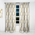 thumbnail image 2 of Designart 'Circular Golden Retro Pattern I ' Mid-Century Modern Curtain Panel, 2 of 5