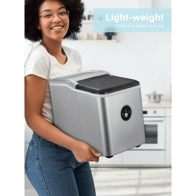 ice　hna④ Home Ice Maker Machine, Countertop Silver, 28 lbs Ice in 24