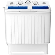 COSTWAY Portable Washing Machine, Twin Tub 20 Lbs Capacity, Washer(12 Lbs) and Spinner(8 Lbs), Durable Design, Timer Control, Compact Laundry Washer for RV, Apartments and Dorms, Blue+White