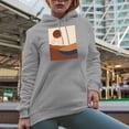 thumbnail image 2 of Aesthetic Minimalism Boho Sun & Rainbow Art Merch Gift, Heather Grey Hooded Sweatshirt or Hoodie, XL, 2 of 5