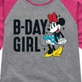 thumbnail image 3 of Mickey & Friends - B-Day Girl - Toddler And Youth Girls Raglan Graphic T-Shirt, 3 of 4