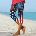 thumbnail image 2 of 4th of July Capris Leggings for Women, Plus Size Summer High Waist Independence Day Yoga Stetchy Cropped Trousers Navy XL, 2 of 5