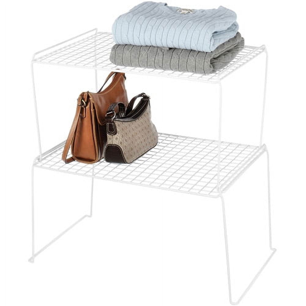 Whitmor Wire Grid Stacking Utility Shelf - Large - White -Closet or Garage Organizer Adult Use