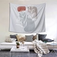 thumbnail image 2 of Bohemian Plant Gray Leaves Tapestry, Abstract Wall Decor Home Decor Bedroom Living Room Dorm Tapestry Room Wall Hanging, 60" x 51", 2 of 8