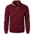 thumbnail image 3 of ZCFZJW Mens Casual Henley Pullover Sweatshirt Lightweight Regular Fit Comfy Athletic Long Sleeve Button up Plain T-Shirts Trendy Oversized Baggy Stand Collar Tops Wine L, 3 of 5