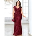 thumbnail image 4 of AURA Plus Size Evening Dress Slim Fit Fishtail Long Formal Banquet Gown Spandex Embroidery 0XL 4XL, 4 of 7