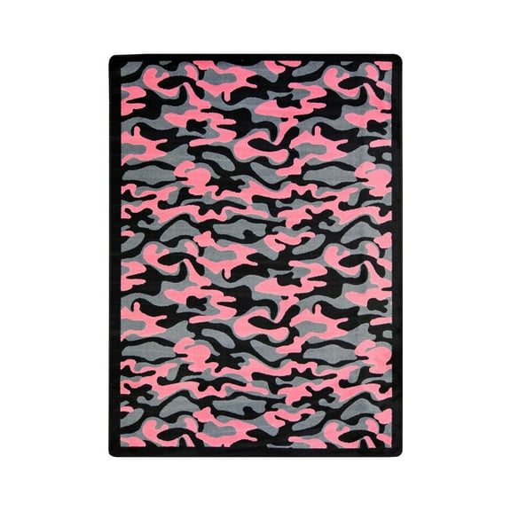 Kaleidoscope - Whimsical Area Rugs Funky Camo, 7'8" x 10'9", Pink