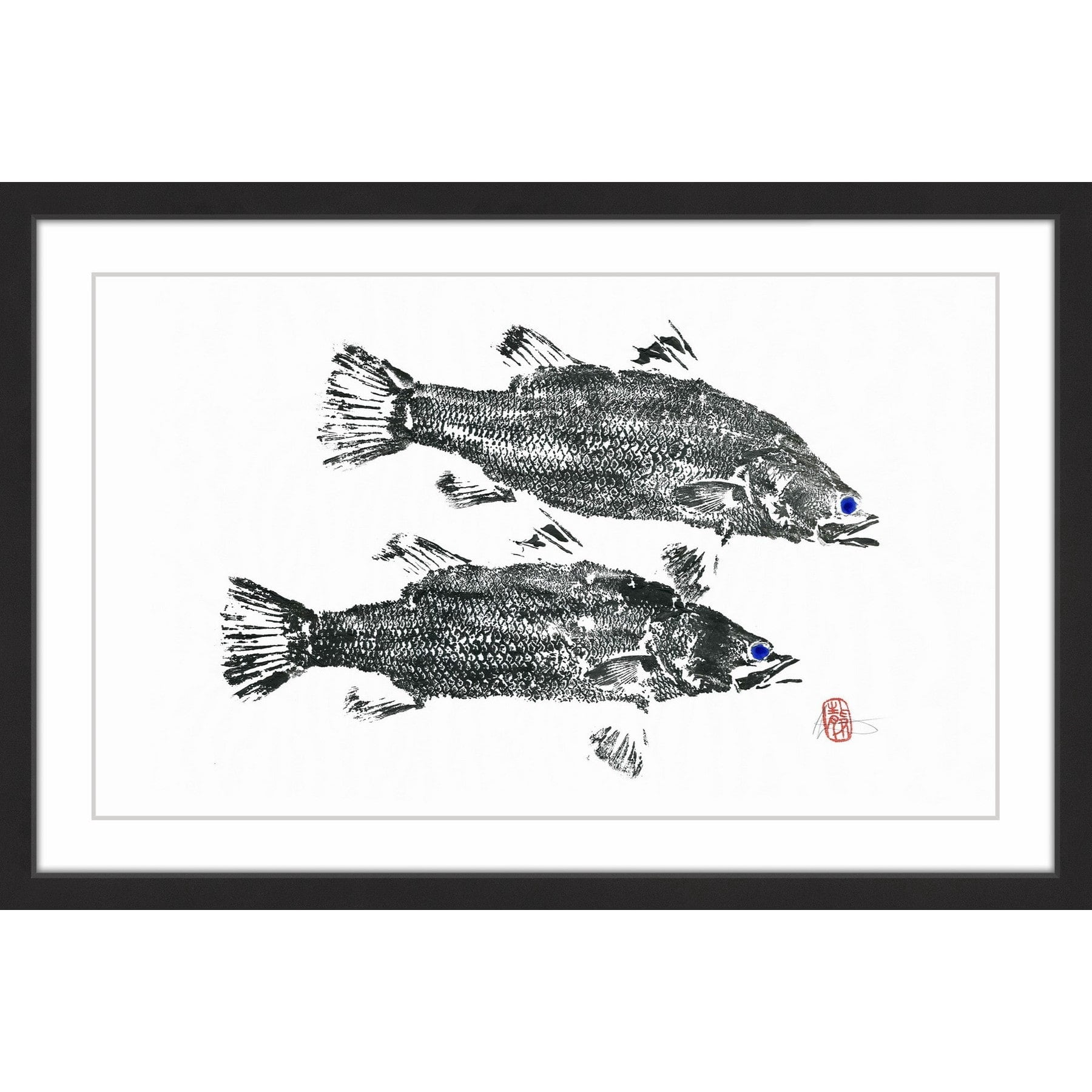 "Blue Eyed Fish" Framed Painting Print
