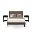 thumbnail image 2 of East West Furniture Kendall 3-Piece Wood Queen Bedroom Set in Brown/Mahogany, 2 of 9