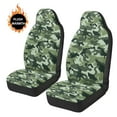 thumbnail image 3 of Uorisanigo Car Seat Cover for Cars SUV Trucks Universal Fit, 2-Pack Soft Comfy Vehicle Seat Protection Covers, Green Camouflage Auto Bucket Seats Covers, 3 of 7