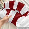 thumbnail image 4 of Queen Size Fitted Sheet Set - Anchor Red 3 Piece Bedding Sets 16" Deep Pocket Fitted Sheet with 2 Pillowcases, Modern Navy Blue White Striped Nautical Brushed Microfiber Hotel Luxury Bed Sheets, 4 of 9