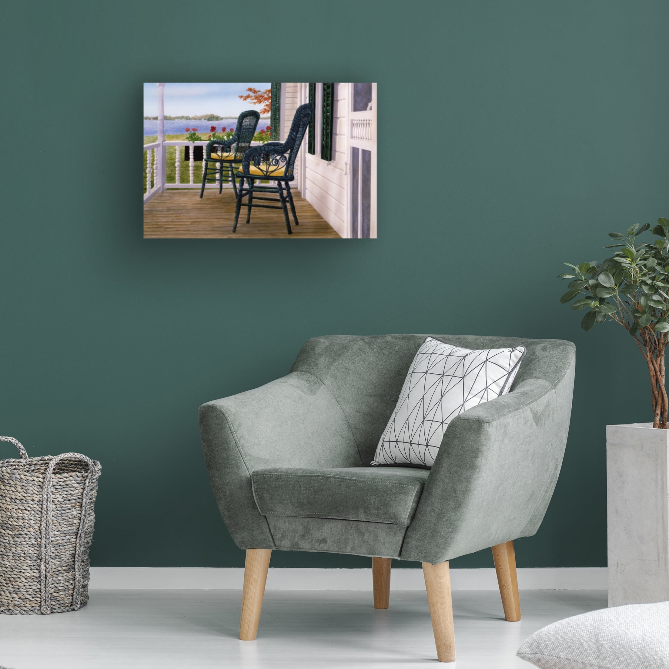 Canvas Wall Art - John Morrow 'Wicker and Lace (2)' Wall Art for Living Room, Bedroom, or Office Décor by Trademark Fine Art - 24 x 16 Inches