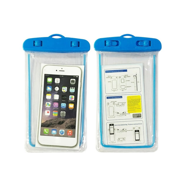 Pochette étanche pour téléphone portable, étui sec avec lanière de cou,  support universel transparent sous l
