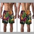 thumbnail image 3 of luoweisi Men's Beach Shorts Quick Dry Swim Trunks with Mesh Lining Tropical Leaves M, 3 of 5