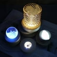 thumbnail image 5 of Round Wood Light Base USB with switch LED Light Rotating Display Stand Lamp Base Home Decor, 5 of 11
