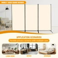 thumbnail image 6 of 3 Panel Folding Privacy Screens, 6 FT Tall Wall Divider with Metal Frame, Freestanding Room Divider for Office Bedroom Study (3 Panel, Beige), 6 of 13