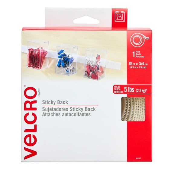 VELCRO Brand Sticky Back Tape, 15ft., 6 Pack