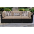 thumbnail image 3 of Afuera Living Contemporary 3-Piece Resin Wicker Patio Sofa in Tan, 3 of 15