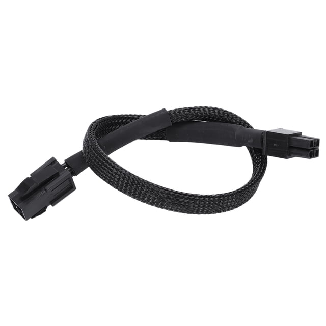 2X Sleeved ATX 4 Pin P4 Male to ATX P4 Female CPU Power Extension Cable Black