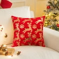 thumbnail image 1 of Funda de Almohada Navideña con Renos y Copos de Nieve, Funda Decorativa con Lentejuelas, Peluche Rojo, Funda de Almohada Bordada con Forma de Reno, Ideal para La Decoración Navideña., 1 of 6