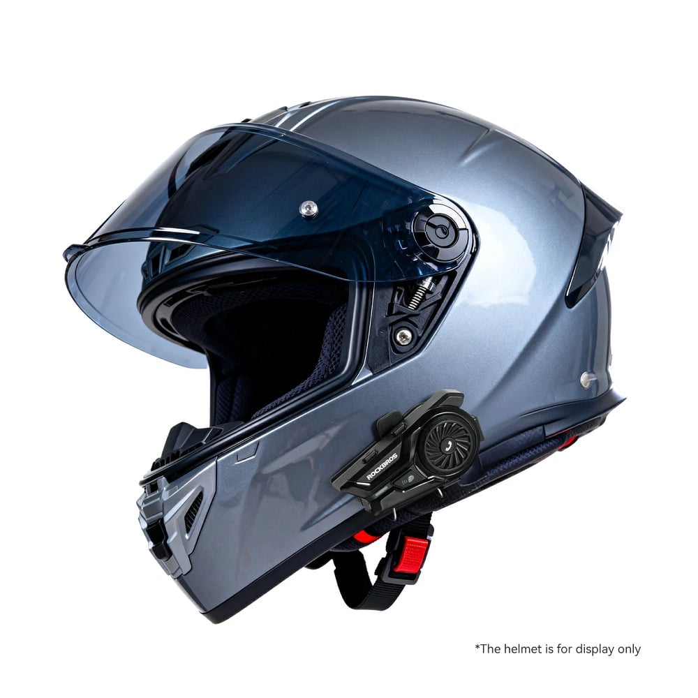 ROCKBROS R1 Motorcycle Helmet Bluetooth Headset, Bluetooth 6.0 Communication System with AI Noise Reduction, 300M Intercom, IP56 Waterproof Hi-Fi Helmet Speakers