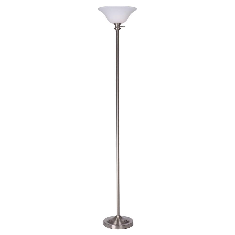 Hampton Bay 71.25 in. Nickel Torchiere Floor Lamp