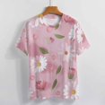 thumbnail image 3 of Floral Colorful Flower Women's T-Shirt Short Sleeve T Shirts Tops Tee Ladies Loose T, 3 of 6