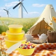 thumbnail image 2 of Set of 4 Pcs Round Bowl,Durable Plastic Mixing Bowls with Lids Set,4 Size Yellow Space-Saving Nesting Containers for Boy,Girl,Adult, 2 of 6