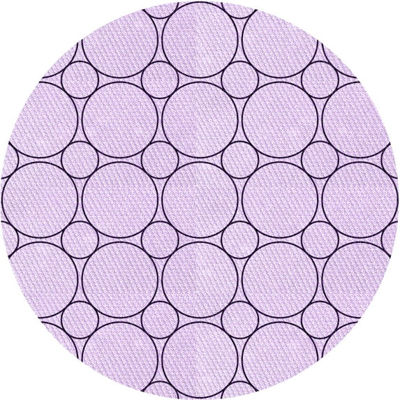 Ahgly Company Indoor Round Patterned Orchid Purple Area Rugs, 8' Round