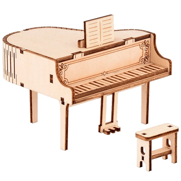 DIY 3D Wooden Puzzle Piano Music Box Model Kits Toys For Children, Hand Shake Assembly Toy Gifts, Creative Stem Toys Kit Gift For Kids