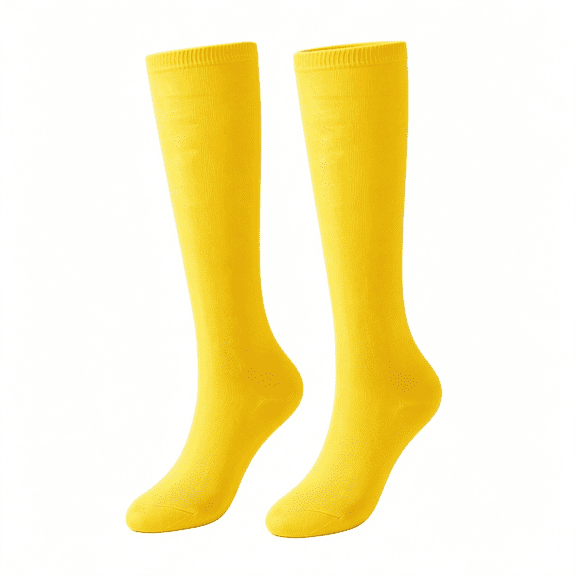 TELOLY Knee High Socks for Women Men Yellow Socks