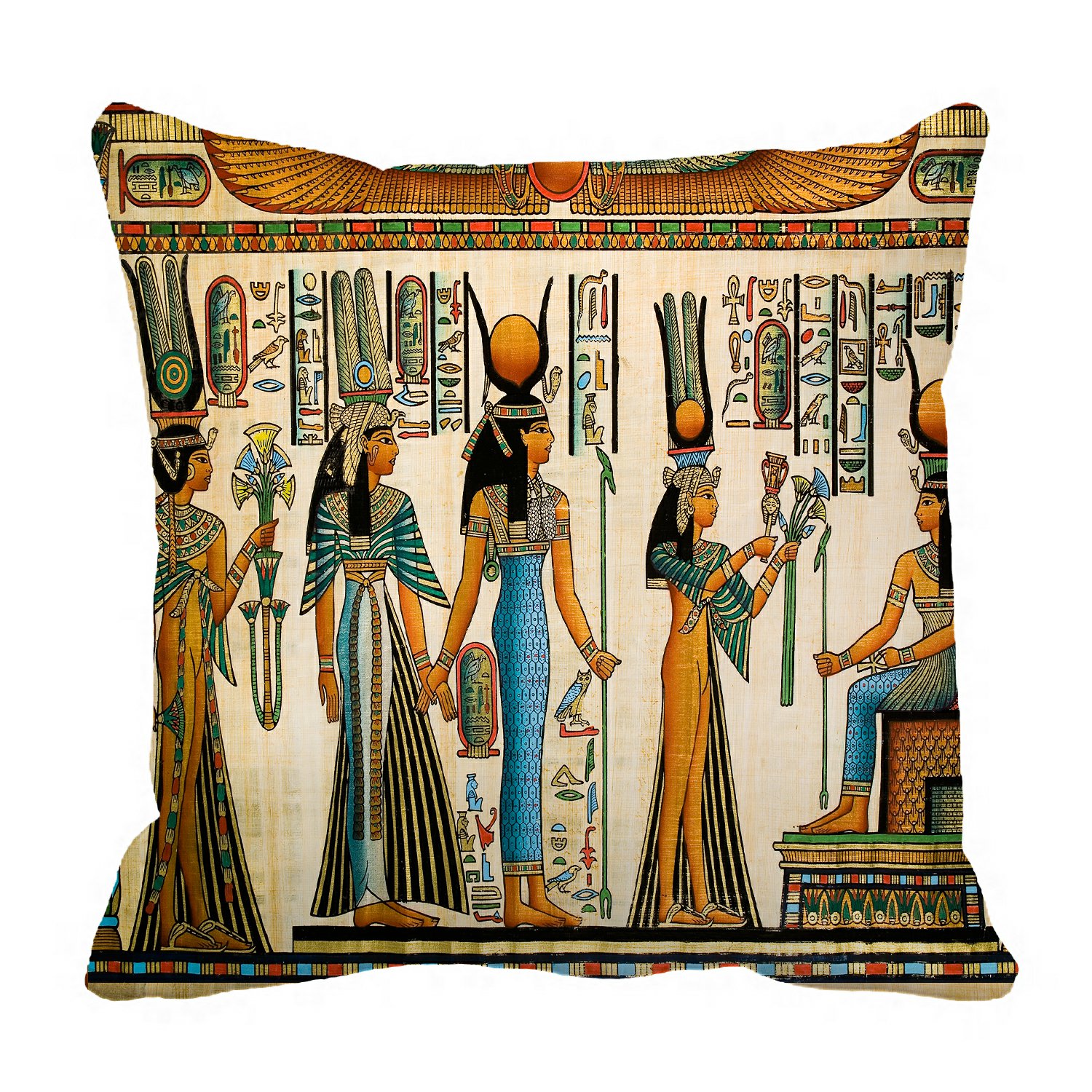 PHFZK African Design Pillow Case, Egyptian Queen Ancient Pillowcase