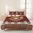 thumbnail image 3 of Twin Quilt Set 68''x86'', Southwest Lightweight Bedspread Coverlet Set with 2 Pillow Shams, Western Brown Beige Geometric Abstract Art Wooden Breathable All Season Quilt Bedding for Dorm/Bedroom, 3 of 9