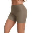 thumbnail image 4 of INSPIRE CHIC Slip Shorts for Under Dresses for Women's Seamless High Waist Tummy Control Butt Lifter Thigh Slimmers L Brown, 4 of 5