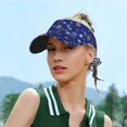 thumbnail image 4 of KLL Sport Sun Visor Hats Ball Caps Empty Top Baseball Sun Cap for Men Women-Golden Snowflakes Royal Blue, 4 of 6