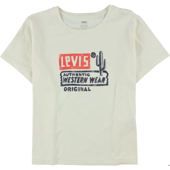 Levi's Womens Authentic Western Wear Graphic T-Shirt, Off-White, Plus Size, 1X