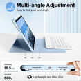 thumbnail image 4 of GKABXY for iPad 11th 10th Generation Case with Keyboard - Wireless Detachable Folio Keyboard Cover with Pencil Holder for iPad 11-inch A16 2025 10th Gen 10.9 Inch 2022（Sky Blue）, 4 of 10